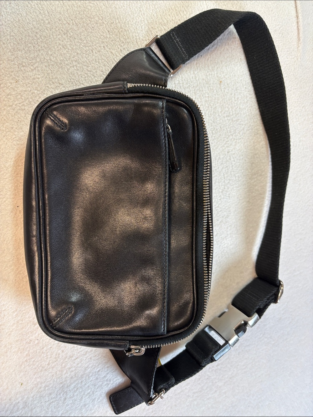 Coach Black Leather Crossbody Sling Bag 5446